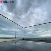 Système de balustrade en verre noir sans cadre pour extérieur, balustrade en verre à canal en U