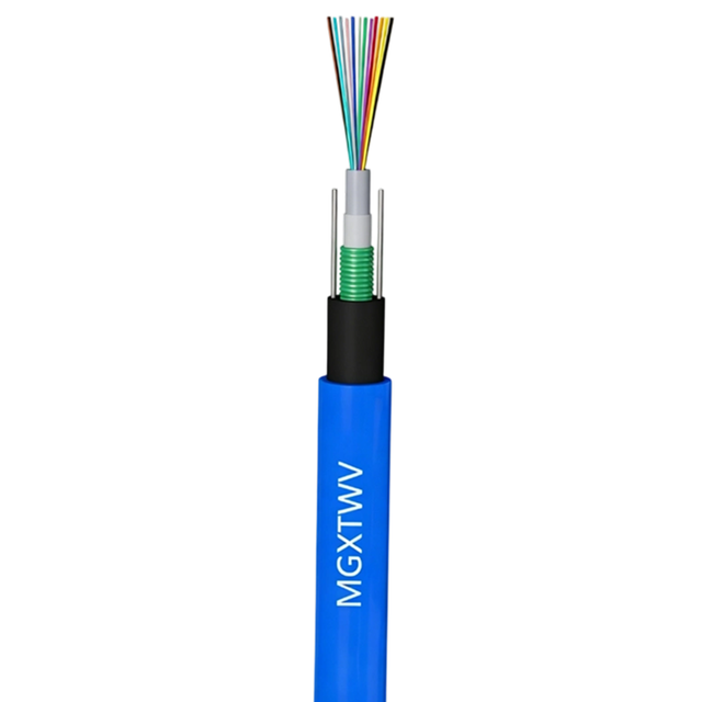 MGTSV Underground Mining Fiber Optic Cable 24 48 72 Core Flame Retardant Steel Tape Armored Coal Mine Optical Cable