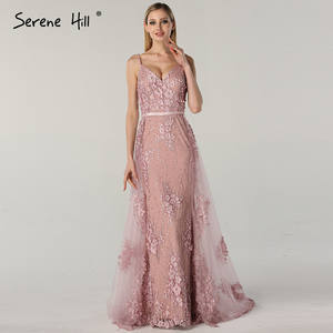 Serena collina LA60711 fiori di pizzo rosa Overskirt <span class=keywords><strong>abiti</strong></span> <span class=keywords><strong>da</strong></span> <span class=keywords><strong>sera</strong></span> speciali <span class=keywords><strong>abiti</strong></span> <span class=keywords><strong>da</strong></span> festa per le donne - Product Image 1