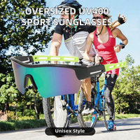 Lunettes de soleil de cyclisme unisexes de designer pour hommes et femmes, protection UV400, monture PC, coupe-vent, carrées surdimensionnées pour activités de plein air, lunettes de sport 2026, nouveauté