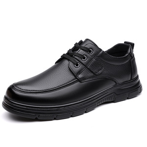 Zapatos Casuales de Negocios para Hombre, de Cuero Genuino, Punta Redonda, con Cordones, Parte Superior de Piel de Vaca, Suela de Goma, para Todas las Temporadas, Zapatos de Papá - Product Image 5