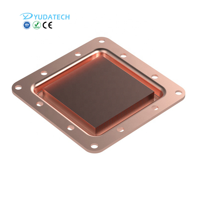 OEM 57*57*6.5mm CPU Copper Skiving CNC Machining Server Cooler Heatsink with Fin Design