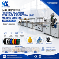 Ligne de production d'extrusion de filament d'impression 3D SJ45 haute capacité 25 kg/h, utilisant un moteur servo pour PLA, ABS, PETG