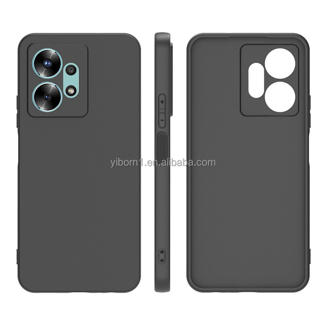 1.5mm Thickened Frosted Black Silicone Soft Shell Phone Case for Infinix Hot 20 5G/4G Protective Bar Design