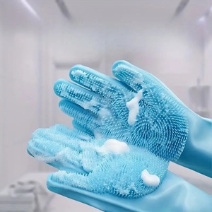 Guantes de Baño para Mascotas de Silicona Duradera, Antiarañazos y Anti-mordidas, para Lavar y Masajear Perros y Gatos, para la Limpieza y el Baño de Mascotas - Product Image 3