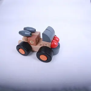 Le fabricant a lancé une nouvelle voiture de bloc en bois de bricolage pour les jouets d'éducation des enfants