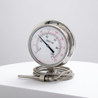 Thermomètre à pression en acier inoxydable 304, jauge de température à distance, affichage analogique, monté axialement, indicateur de température industriel