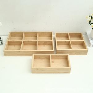Caja de almacenamiento de bambú con nueve compartimentos, rectangular de 4.5 pulgadas, hecha a mano, para frutas secas, dulces, uso doméstico - Product Image 2