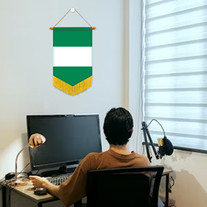 Wholesale Mini Pennant Car Flags Nigeria Wall Decor <b>Small</b> Ornaments Hanging Digital Printing Satin Material - Product Image 2