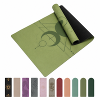 Tapis de yoga en PU gravé au laser avec logo personnalisé, écologique, absorbant la transpiration, en caoutchouc naturel et cuir PU – Offre Spéciale
