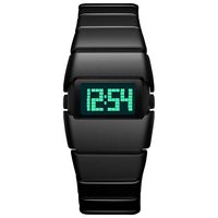 Jam Tangan Digital LED Futuristik Label Pribadi OEM Merek Kustom Fungsi Alarm Gaya Cyberpunk Logo Kustom untuk Pria