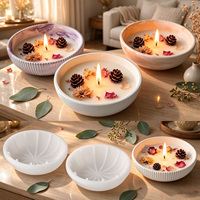 Moule en silicone rond lisse pour bol de rangement, facile à démouler, pour la fabrication de bols en résine, de bougies en plâtre et de pots de fleurs, idéal pour la décoration de la maison et de la table.