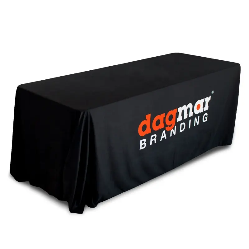 JIEMA Customized Trade Show Any Custom Logo Table Cover Advertising Rectangular Table Cloth Wedding Party Events Tablecloth