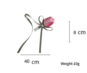 Pinza para el pelo Sweet Tulip de 5 cm con diseño de borde de cinta de tela y malla, accesorios para el cabello para mujeres y niñas - Product Image 2