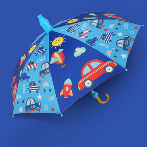 Parapluie droit en fibre <span class=keywords><strong>de</strong></span> verre <span class=keywords><strong>de</strong></span> 17 pouces pour enfants, cadeaux d'affaires personnalisables, petits parapluies légers coupe-vent en plastique mignons - Product Image 6