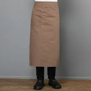 红酒卡其色束腰围裙带多功能理发师束腰围裙厨师咖啡师半长围裙