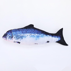 Hot Sale Eco-Friendly Small <b>Interactive</b> Squeak Pet Plush Pillow Chew Bite Fish <b>Cat</b> <b>Toy</b> - Product Image 3