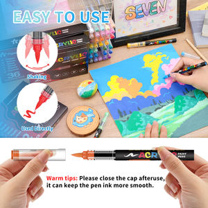प्रीमियम 36-रंग ब्रश टिप ऐक्रेलिक पेंट मार्कर पेन प्लास्टिक डिय क्राफ्ट एक्स के लिए कला मार्कर पैकेजिंग कला मार्कर - Product Image 5