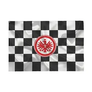 Nuova vendita durevole poliestere Design Ein-tracht bandiera di francoforte con motivo a scacchiera per la decorazione domestica dell'interno all'aperto