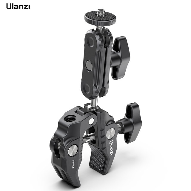 Ulanzi R094 Metal Super Clamp With Double Ball Head Magic Arm 1/4'' Screw 3/8'' Thread for Camera Monitor LED Light