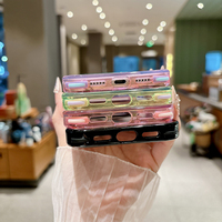 Coque arrière transparente à dégradé de couleurs fantaisie avec pare-chocs pour iPhone 18 Pro Max 17 Air 16 Plus, étui magnétique avec support rotatif
