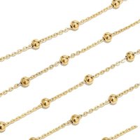 Collier chaîne à perles de style hip-hop en acier inoxydable de haute qualité, motif géométrique, résistant à l'eau et inaltérable, idéal pour mariages et cadeaux