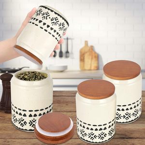 Barattolo in Ceramica per Alimenti, Contenitore in Porcellana per Caffè, <span class=keywords><strong>Zucchero</strong></span>, Tè <span class=keywords><strong>e</strong></span> Sale - Product Image 6