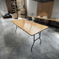 Table à manger pliante en bois massif, réglable et portable, style contemporain, vente en gros d'usine A-04, pour mariages, banquets et événements.
