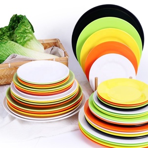Assiette à dîner ronde de couleur Pure en mélamine salade Steak assiette à collation hôtel Restaurant cuisine <span class=keywords><strong>vaisselle</strong></span> - Product Image 5