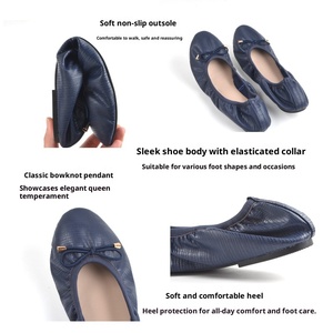 Nuevo Modelo 2026 Zapatos Planos de Mujer con Suela Blanda, Estilo Slip-On, Tipo Egg Roll, Negros, Versátiles, de Punta Baja, con Lazo, Cómodos, para Comercio Transfronterizo - Product Image 2