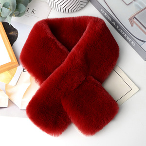 Bufanda de Piel Sintética de Conejo Gruesa y Versátil con Logotipo Personalizado al por Mayor, Versión Cálida de Invierno, Bufanda de Piel para Mujer con Cuello Real - Product Image 2