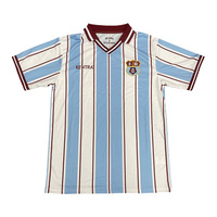 Kaos Jersey Sepak Bola Streetwear Klasik Custom Retro Stripe Sublimasi Print Jersey Sepak Bola Pria