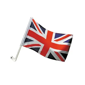 Cheap British car Flag Union Jack Flags UK Car Flag with Plastic Pole