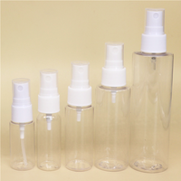 Flacon pulvérisateur de parfum en plastique 15ml 20ml 30ml 60ml 100ml avec pompe, sérigraphie, corps transparent pour brume corporelle