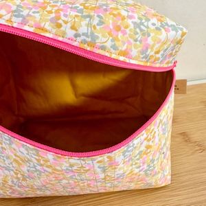 Sacs à maquillage en coton écologiques de grande capacité, poignée souple, organisateur de cosmétiques personnalisé, fermeture éclair portable pour sac de voyage, femmes - Product Image 6