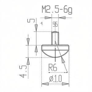 Puntas de Medición para Comparadores M2.5 6g R6 10, Sensor de Posición Lineal - Product Image 1