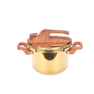 Juego de Ollas a Presión <span class=keywords><strong>COCOTTE</strong></span> de Acero Inoxidable Dorado OEM, Vaporera, Tapa de Vidrio 5L+7L/4L+6L, Juego de Utensilios de Cocina, 60-100KPA - Product Image 4