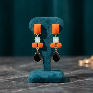 Exclusive 925 Sterling <b>Silver</b> Gold-Plated Drop <b>Earrings</b> Pear & Oval Shape Gemstone Multi-Jewelry Fashion Accessory - Product Image 4