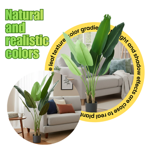 Ventes en gros de feuilles artificielles réalistes, résistantes aux UV, plantes artificielles <span class=keywords><strong>Strelitzia</strong></span> Nicolai pour l'extérieur et l'intérieur, pour la décoration de la maison - Product Image 4