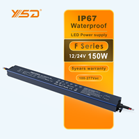 Alimentations LED YSD à PFC élevé 150W, 12V 24V 36V 48V 30W 60W 200W, Série F, IP67, pour bandes LED