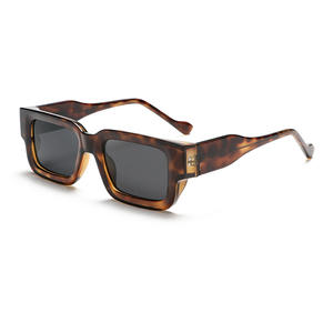 Lunettes de soleil carrées Kg2540 pour femmes, monture en métal, verres polarisés TAC UV400, couleur écaille, style haut de gamme tendance - Product Image 1