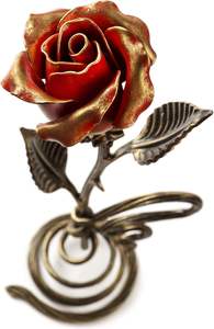 Tượng trang trí nhà cửa AYOYO Hoa Hồng Đỏ bằng sắt rèn, có giá đỡ kim loại, bền chắc, quà tặng kỷ niệm, quà tặng ngày lễ tình nhân <span class=keywords><strong>2026</strong></span> - Product Image 4