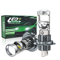 HYNBYZJ Nouveau projecteur LED H4 mini 90W, lentille de projecteur à faisceau haut et bas, 12000LM, ampoules de phare laser 6500K, lentille de projecteur LED bi pour voiture