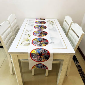 Assiette ronde personnalisée chemins de <span class=keywords><strong>table</strong></span> éthiopiens érythréens traditionnels pour la maison <span class=keywords><strong>mariage</strong></span> bohème cuisine <span class=keywords><strong>Table</strong></span> à manger décor - Product Image 3