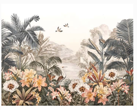 Papier peint 3D forêt tropicale, feuilles, décoration murale pour la maison, papier peint mural pour salon