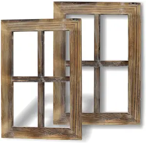 Wooden Rustic Mount Window Frames Vintage Country Farmhouse Wall Decor