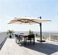 Payung Taman Aluminium Cantilever Desain Modern Furnitur Luar Ruangan Payung Patio Tahan Air Radius 1,75m