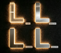Enseigne Lumineuse LED 3D Personnalisée pour Entreprise, en Acier Inoxydable, Multi-Couleurs, Étanche IP65, Garantie 2 Ans, pour Bureau/Bâtiment