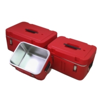 15-25-35-50L Ensemble de boîtes isothermes carrées en métal Boîte isotherme solide avec fonction de conservation de la glace pour le camping Conteneur isolé pour chauffe-aliments