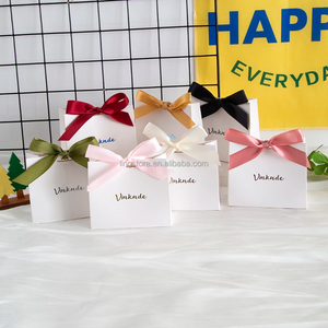 11.5x4.5x10cm Customized Cute White DIY Candy Bag Folded Paper Package Bags With Smooth Ribbon <b>Bow</b> Jewelry <b>Holder</b> - Product Image 2